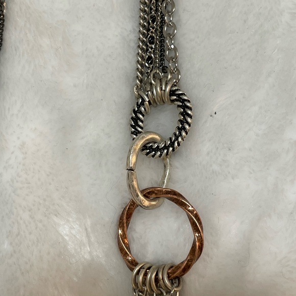 NWT Chico’s Multi Strand Chain Necklace Silver, Gold, Black, Brass - Picture 14 of 14